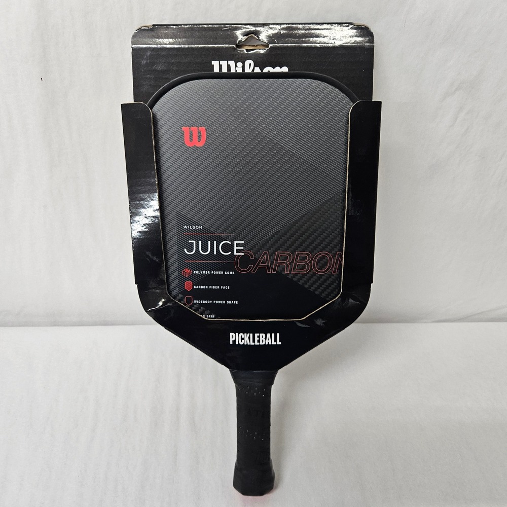 Wilson Juice Pickleball Paddle Carbon Fiber Face Widebody WR064911U1 Black‎